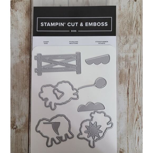 Stampin Up COUNTING SHEEP Stamp Set Bundle with Sheep Dies - Retired - Picture 3 of 11
